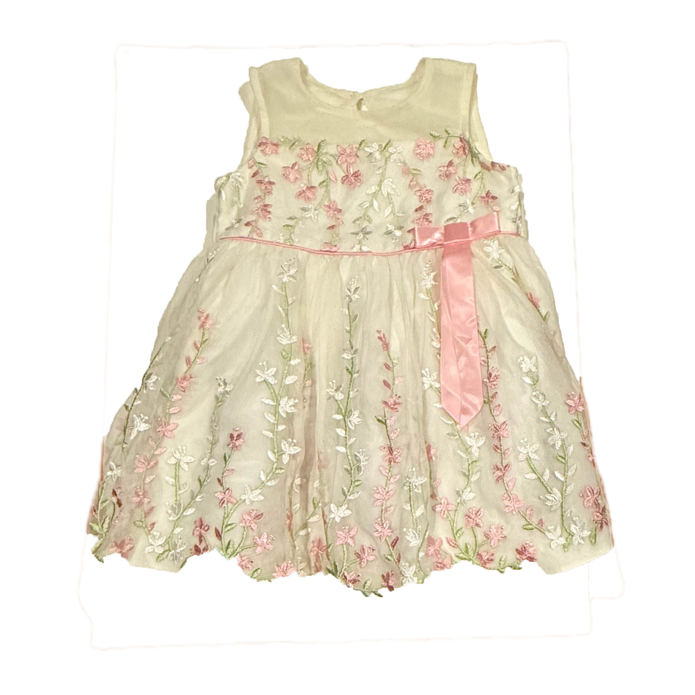 Jona Michelle Girls Ivory Floral Special Occasion Dress size: 2T